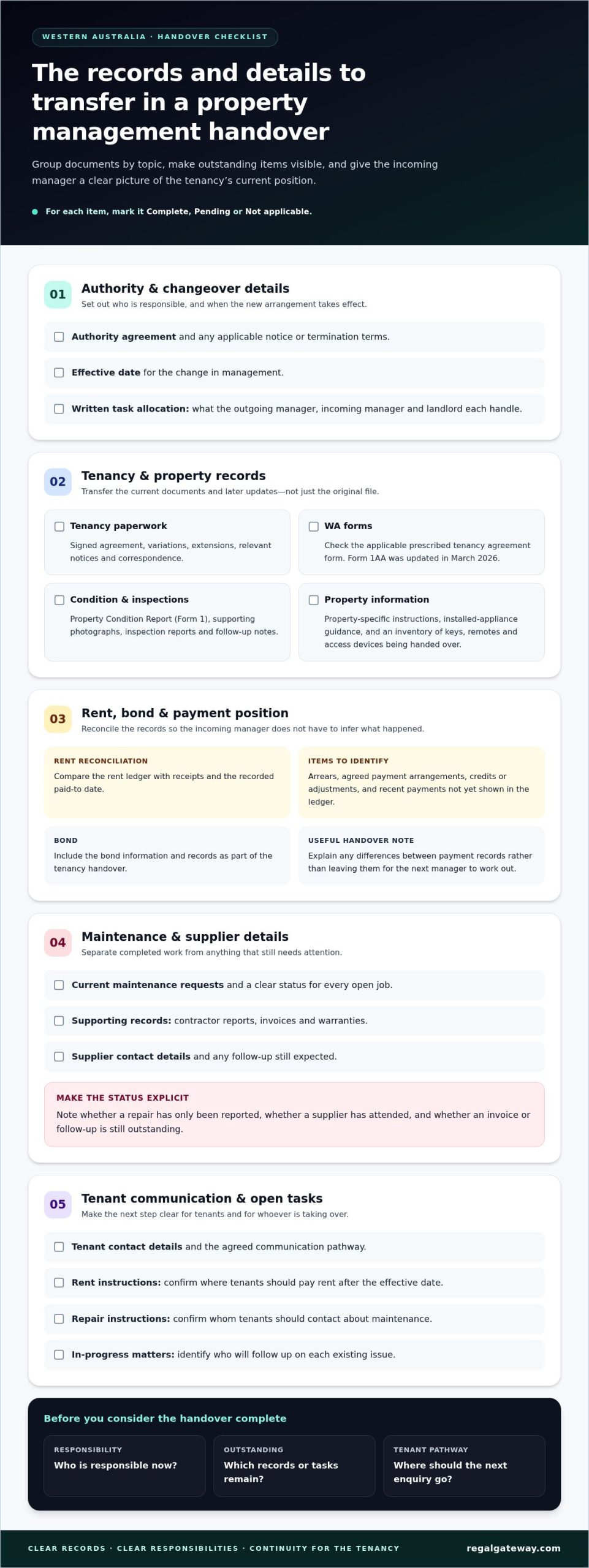 Property Handover Checklist: Guide for WA Landlords